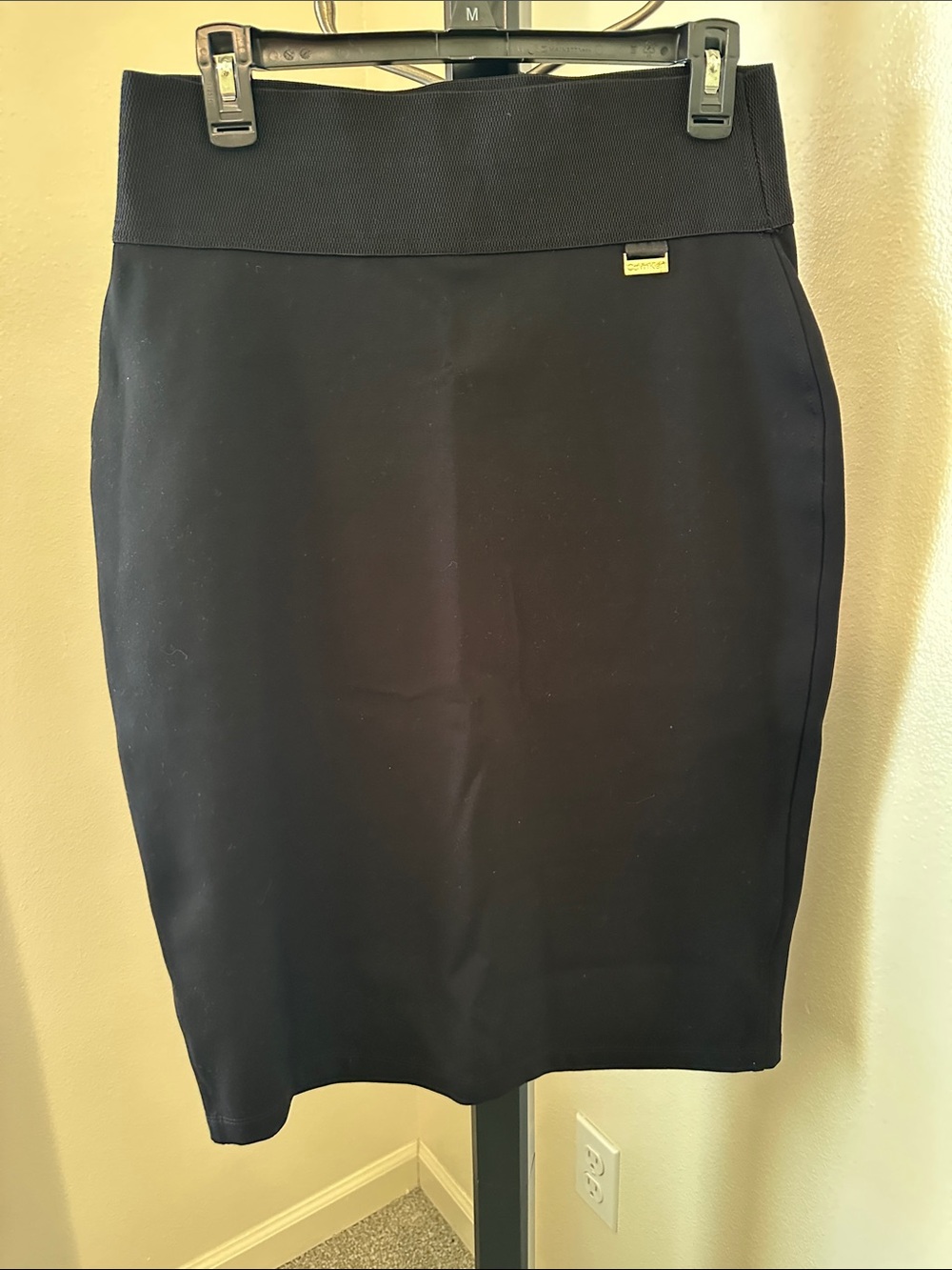 Calvin Klein Black Pencil Skirt with Wide Waistband